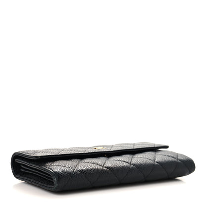 Chanel Caviar Quilted Large Gusset Flap Wallet Black 4 of 9