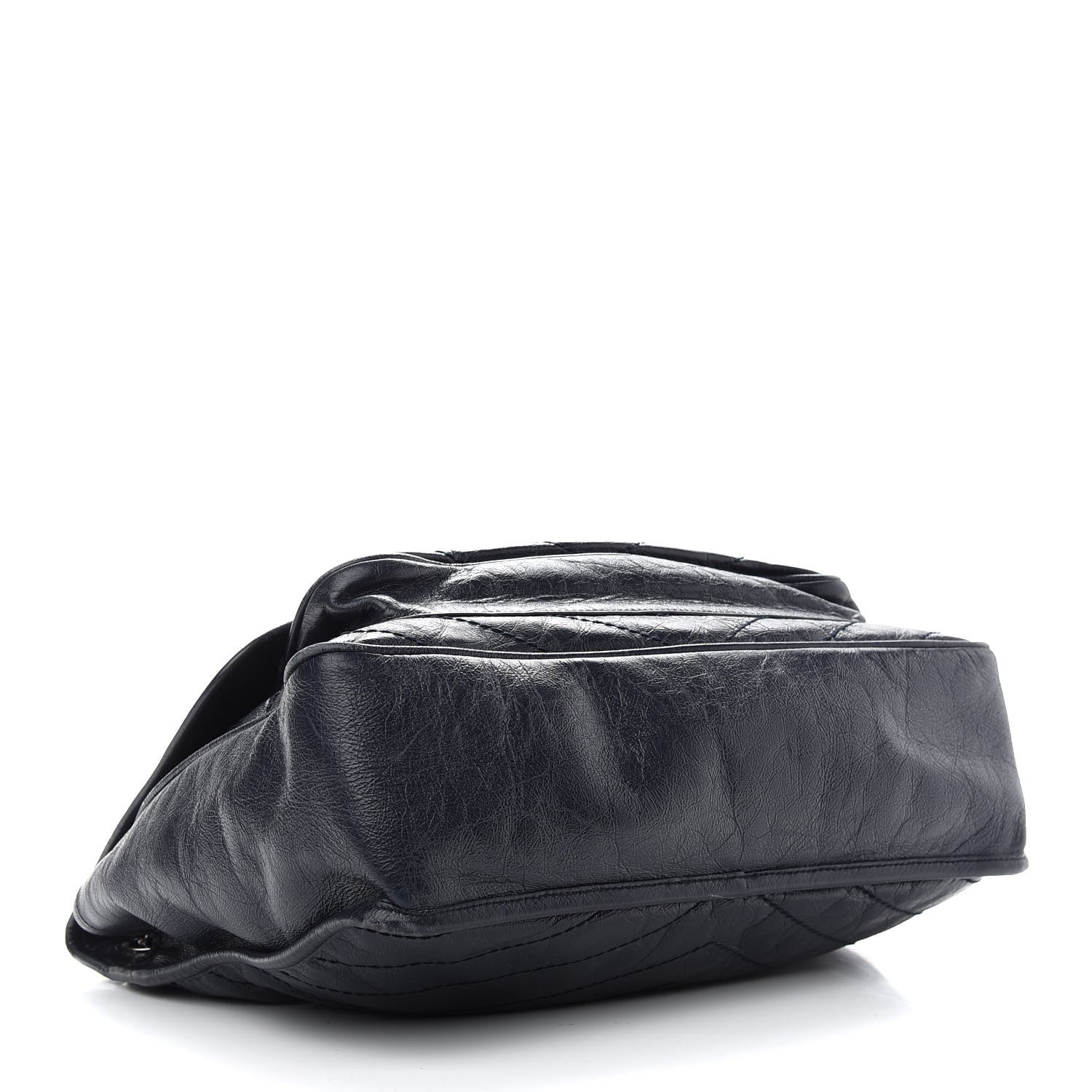 Saint Laurent Crinkled Calfskin Matelasse Monogram Large Niki Chain Satchel Deep Marine 4 of 14