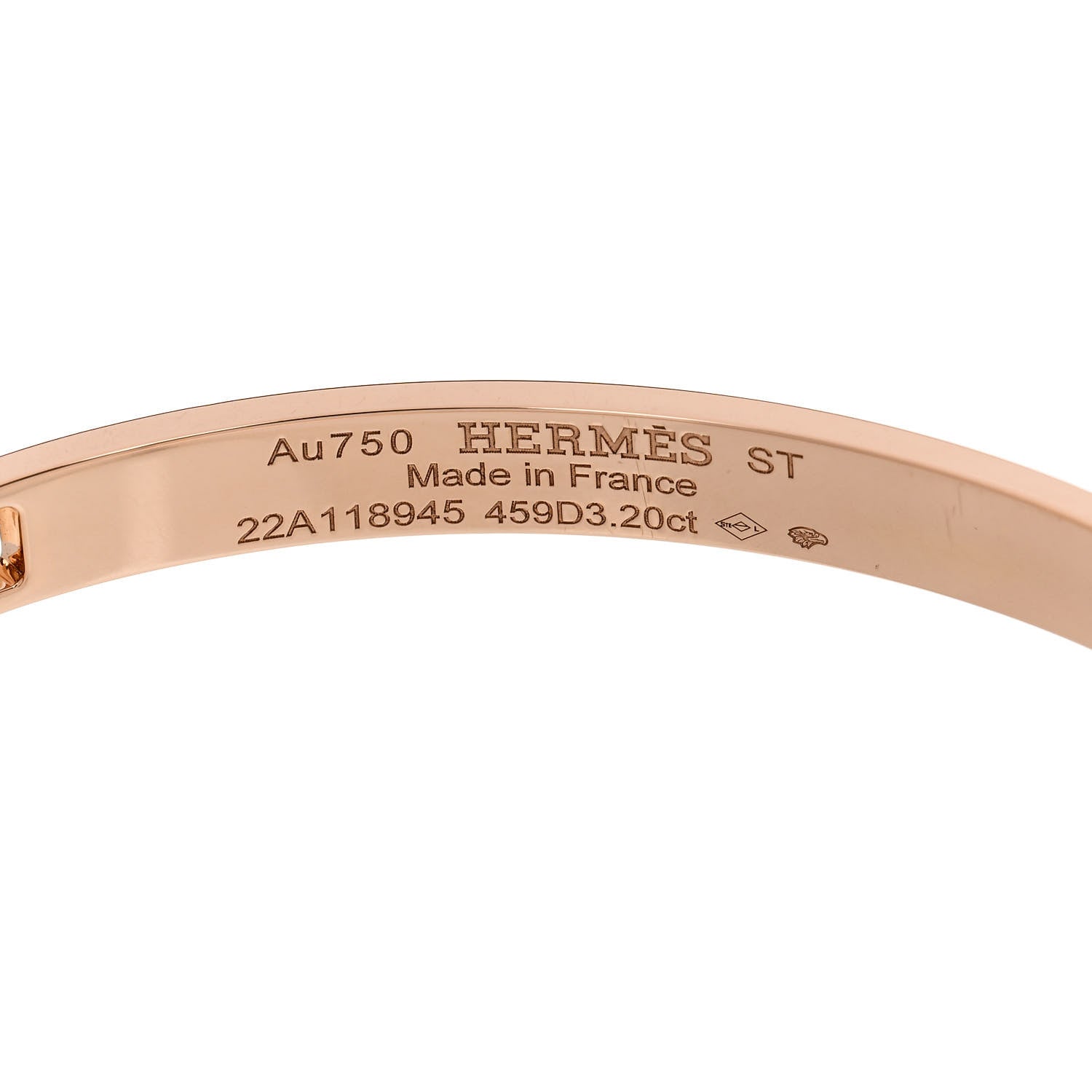 Hermes 18K Rose Gold Pave Diamond H D'Ancre Bracelet ST 3 of 4