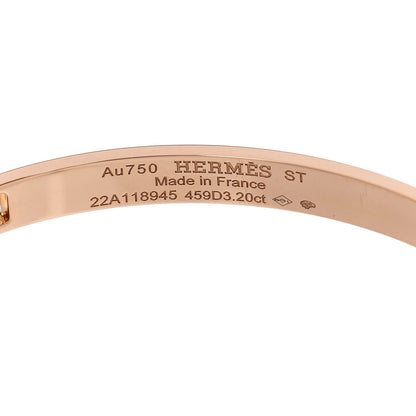 Hermes 18K Rose Gold Pave Diamond H D'Ancre Bracelet ST 3 of 4