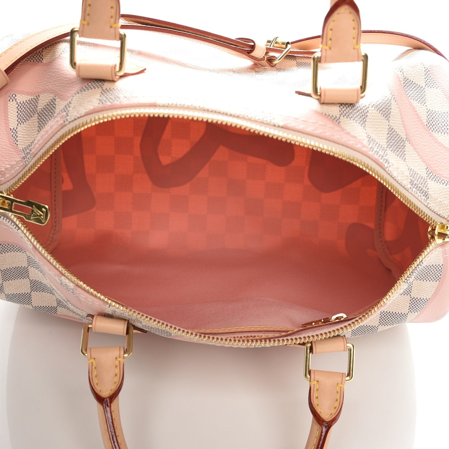 Damier Azur Tahitienne Speedy Bandouliere 30 Rose Ballerine