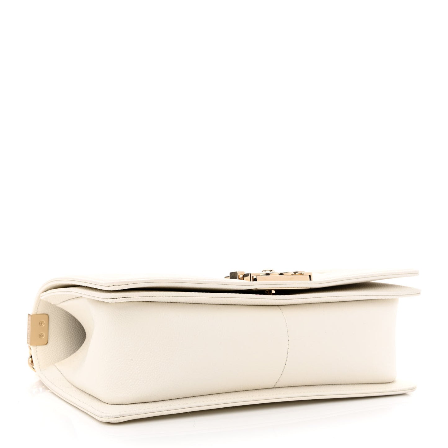 Caviar Quilted Medium Boy Flap White