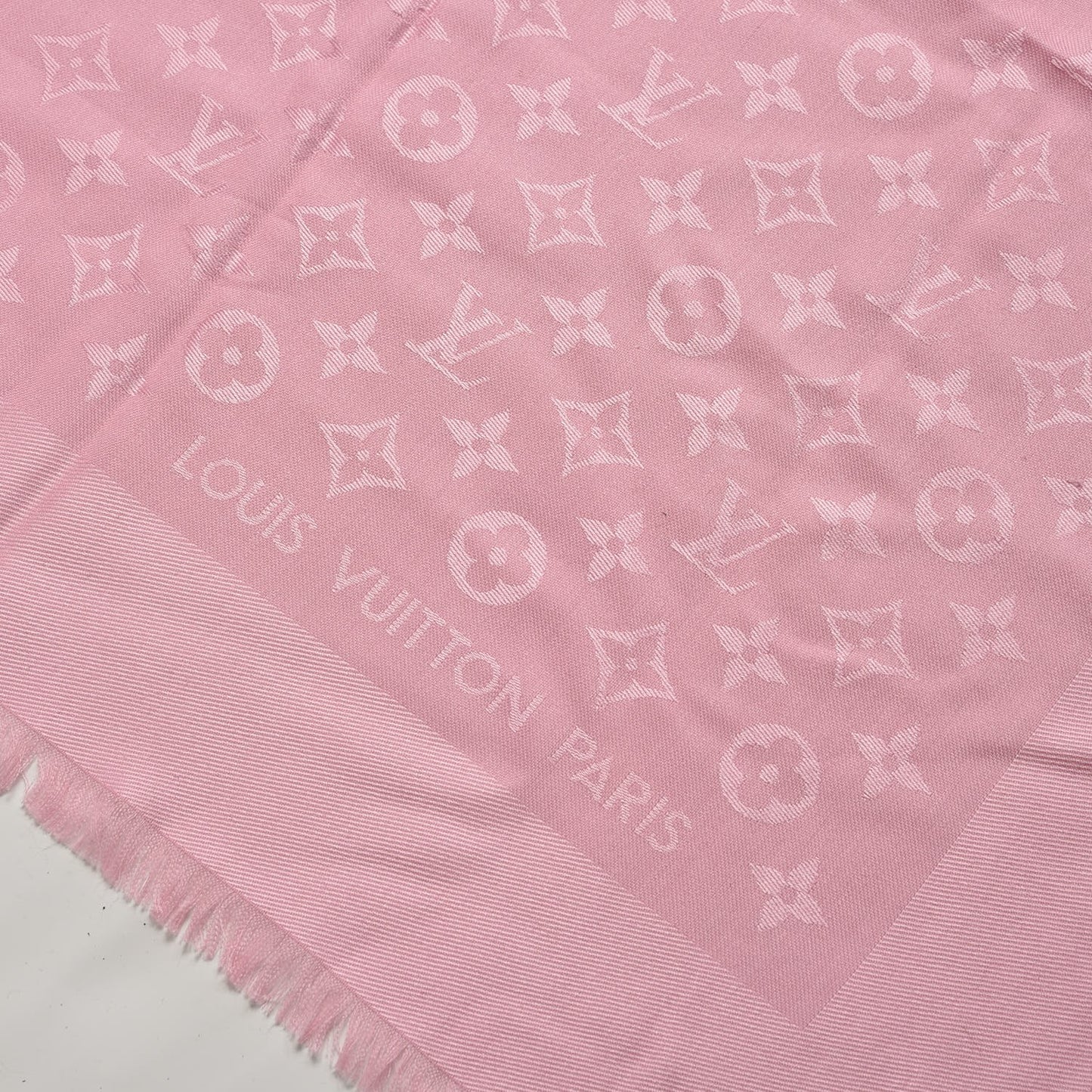Wool Silk Monogram Shawl Rose Petale