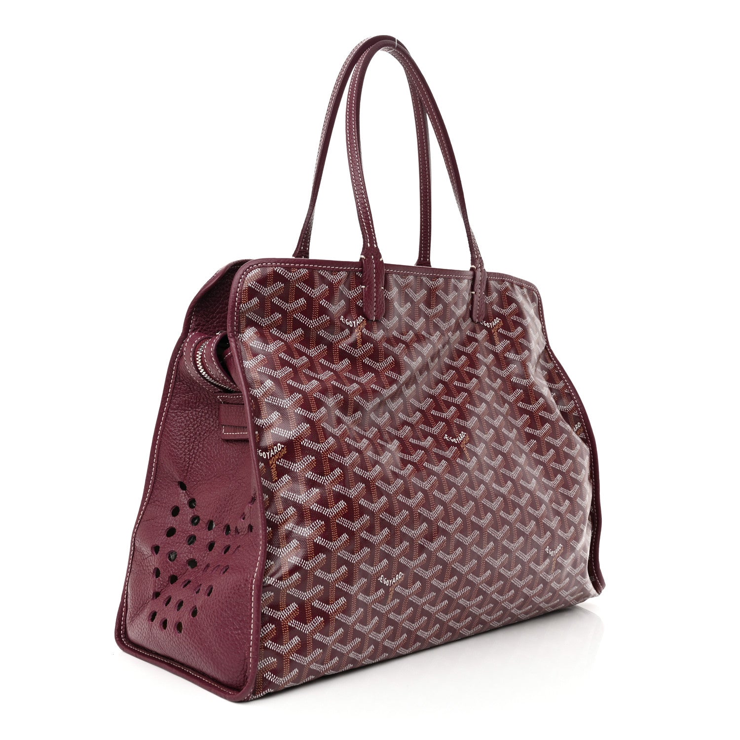 Goyard Goyardine Sac Hardy Pet Carrier PM Burgundy 3 of 16