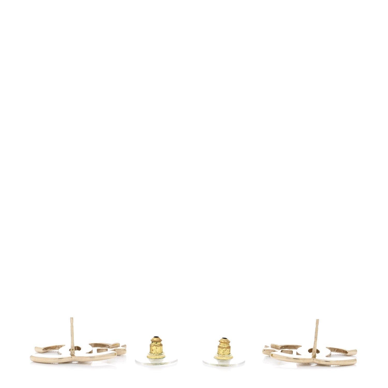 Chanel Metal Crystal CC Star Earrings Gold 3 of 5