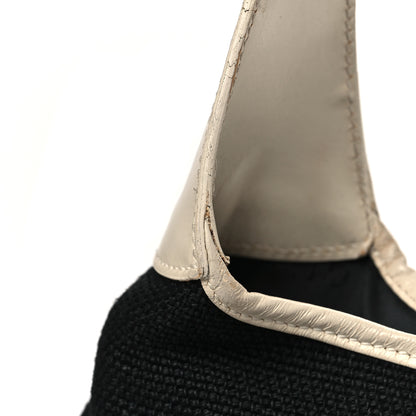 Gucci Canvas Calfskin Jackie O Chain Hobo White Black 13 of 14