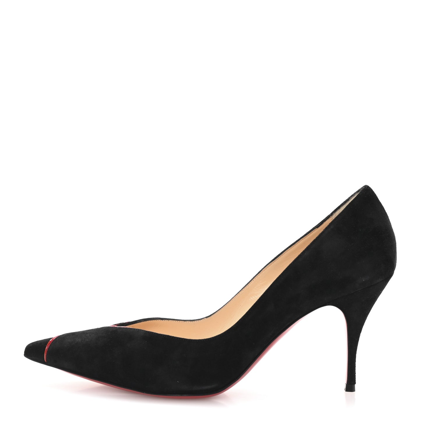 Veau Velours Patent CL 80 Pumps 39 Black Red