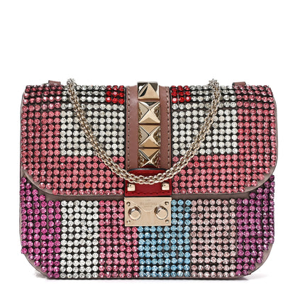Valentino Garavani Vitello Crystal Embellished Small Glam Lock Rockstud Flap Multicolor 1 of 9