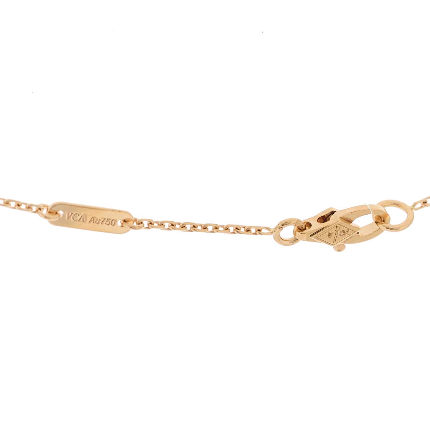 18K Rose Gold Carnelian Sweet Alhambra Pendant Necklace