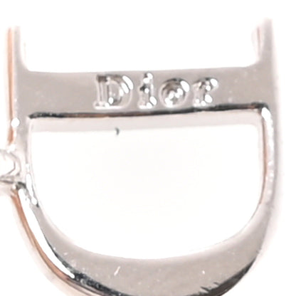 Christian Dior Crystal Hoop Earrings Silver 4 of 4