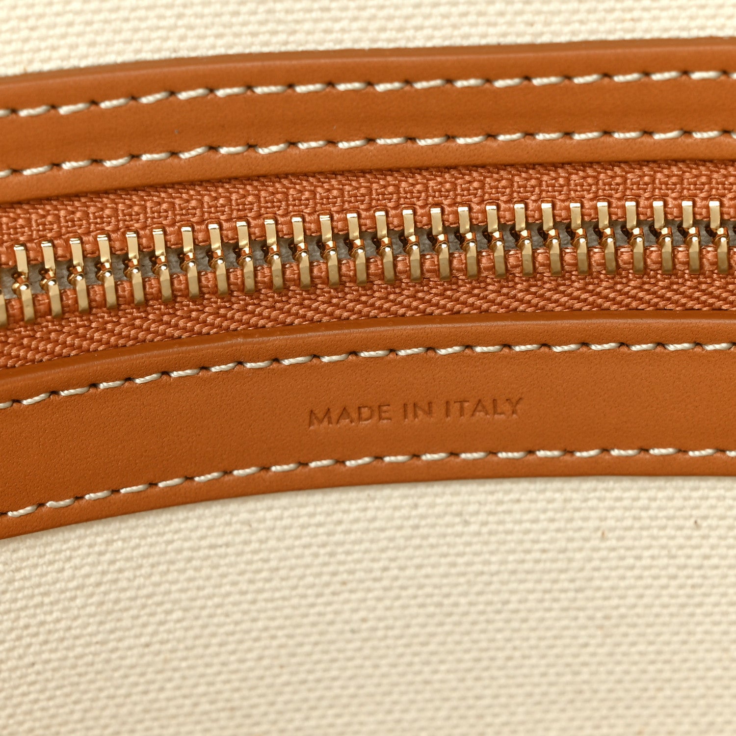 Celine Canvas Calfskin Horizontal Cabas Natural Tan 7 of 9