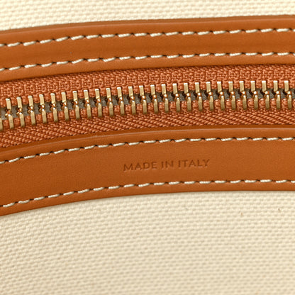 Celine Canvas Calfskin Horizontal Cabas Natural Tan 7 of 9