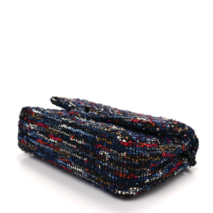 Chanel Tweed Sequin Chevron Quilted Medium Double Flap Multicolor 6 of 6
