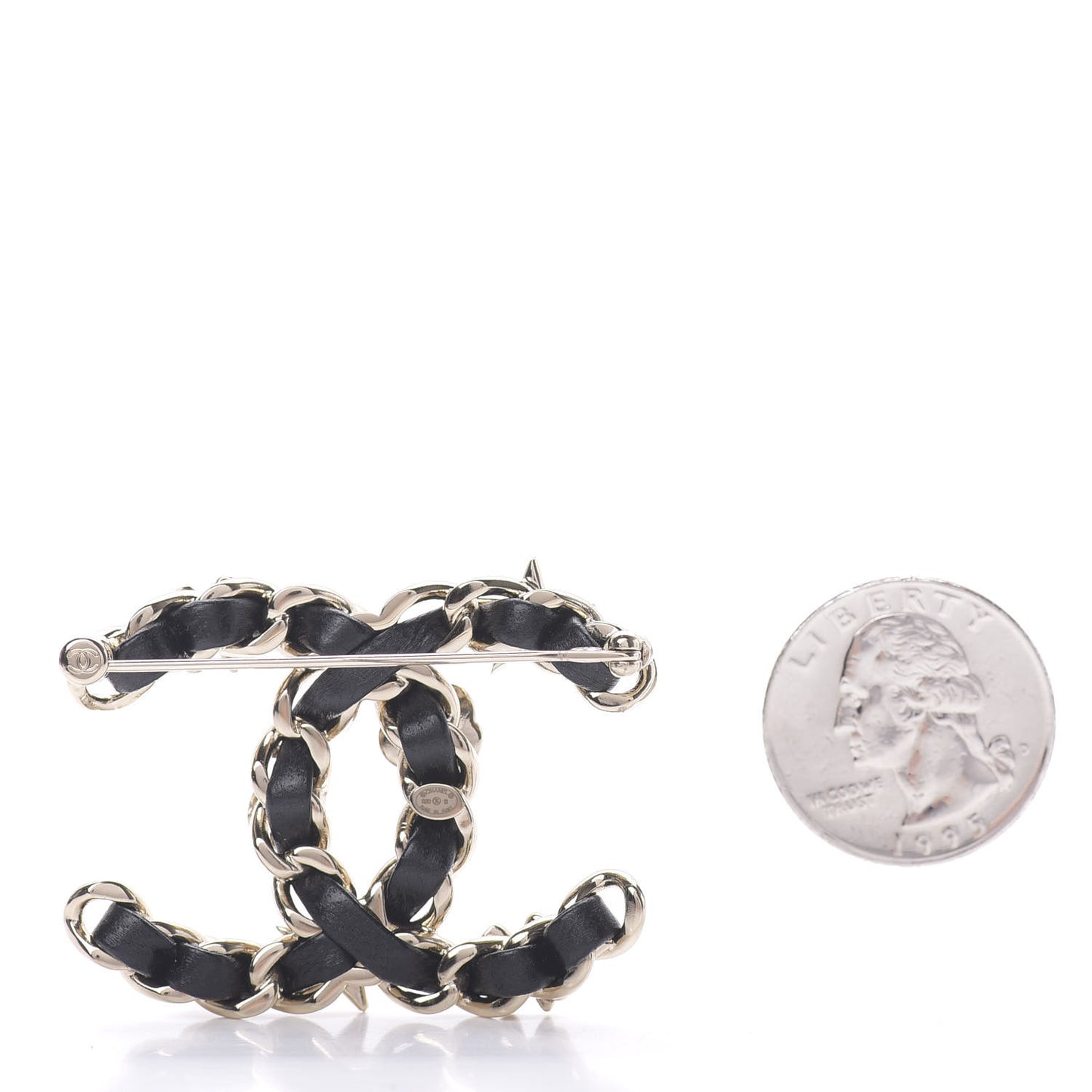 Lambskin Pearl Strass Sergeant Brooch Gold