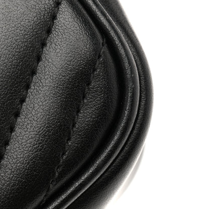 Gucci Calfskin Matelasse Monochrome Small GG Marmont Chain Shoulder Bag Black 15 of 16