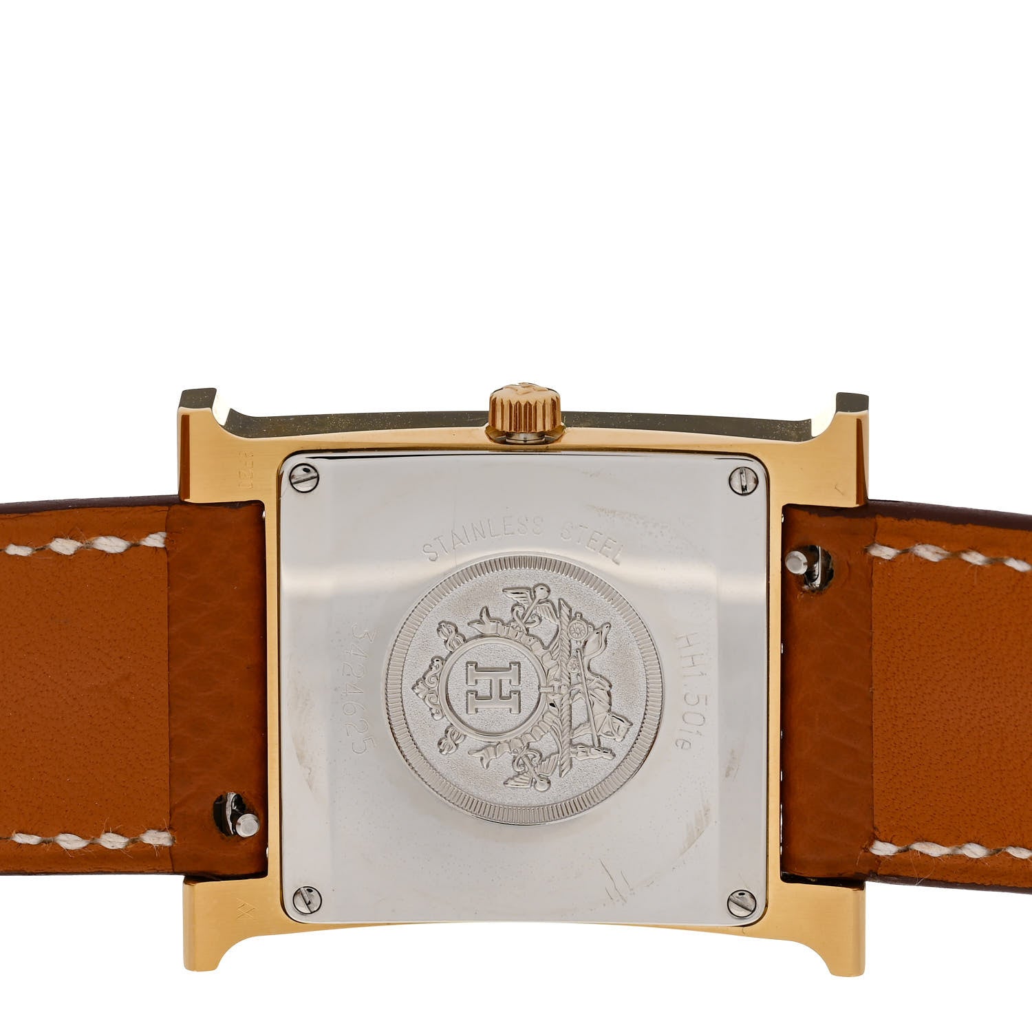 Hermes Stainless Steel Epsom 26mm Heure H Hour Quartz Watch Gold 4 of 5