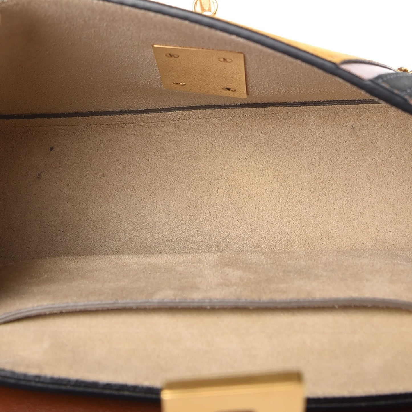 Suede Calfskin Patchwork Mini Drew Shoulder Bag Tobacco