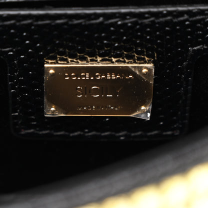 Dolce & Gabbana Stampa Iguana Embossed Crystal Small Miss Sicily Satchel Gold 6 of 10