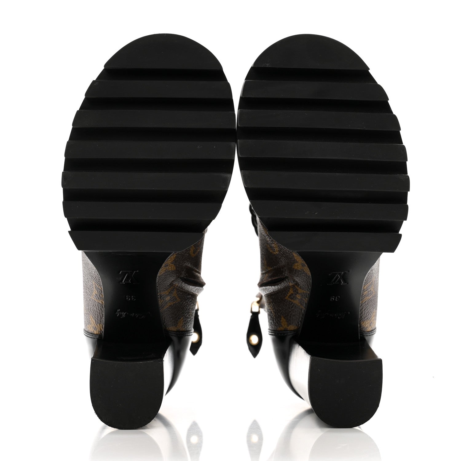 Louis Vuitton Patent Calfskin Monogram Star Trail Ankle Boots 39 Black 5 of 10