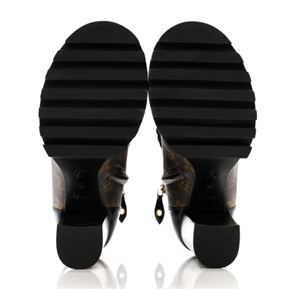 Louis Vuitton Patent Calfskin Monogram Star Trail Ankle Boots 39 Black 5 of 10