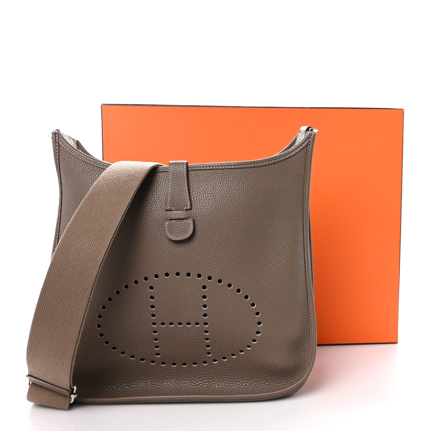 Hermes Taurillon Clemence Evelyne III GM Etoupe 11 of 11