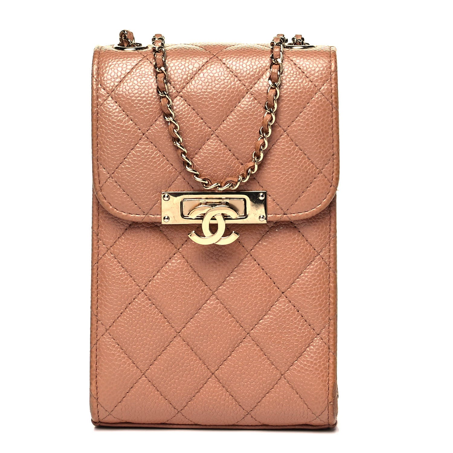 Chanel Caviar Quilted Golden Class Phone Holder Beige 1 of 8