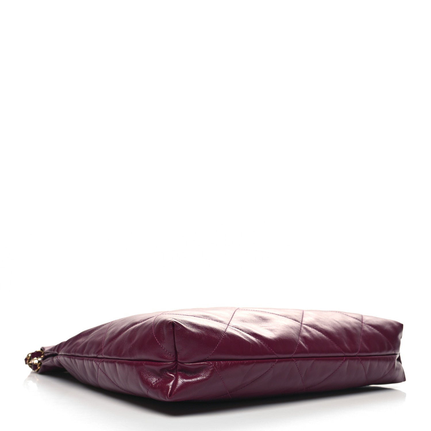 Chanel Shiny Calfskin Quilted Chanel 22 Drawstring Bag Dark Purple 4 of 11