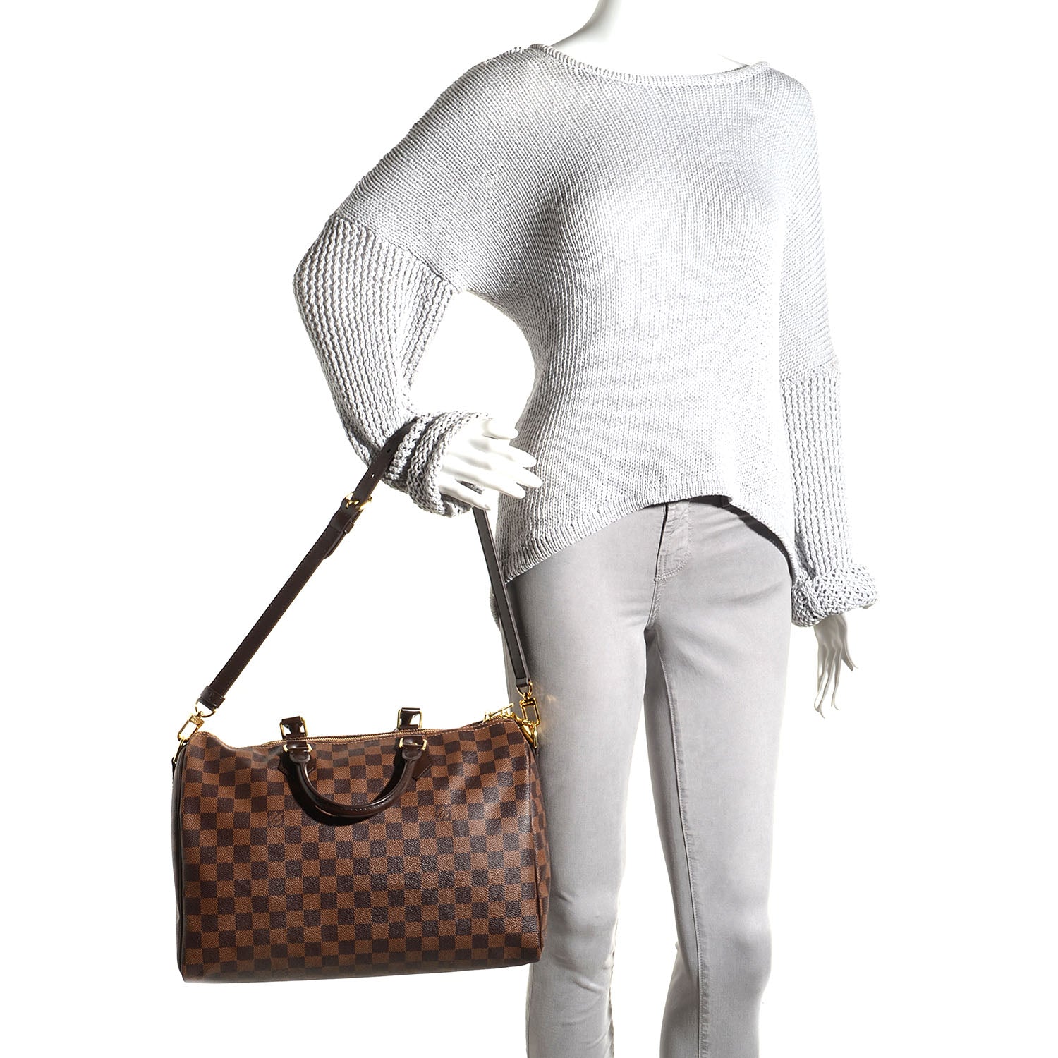 Louis Vuitton Damier Ebene Speedy Bandouliere 35 2 of 7