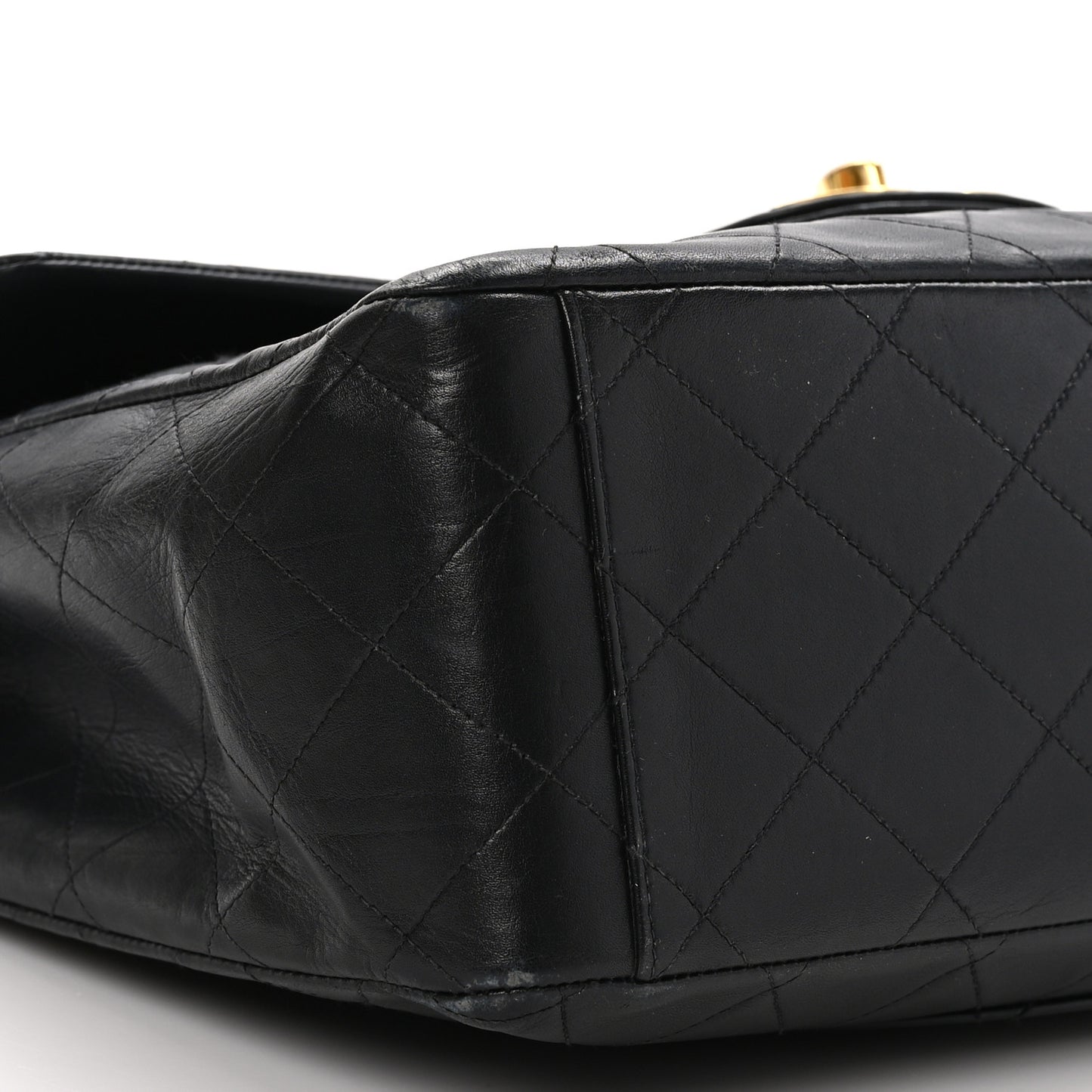 Lambskin Quilted XL Jumbo Single Flap Black