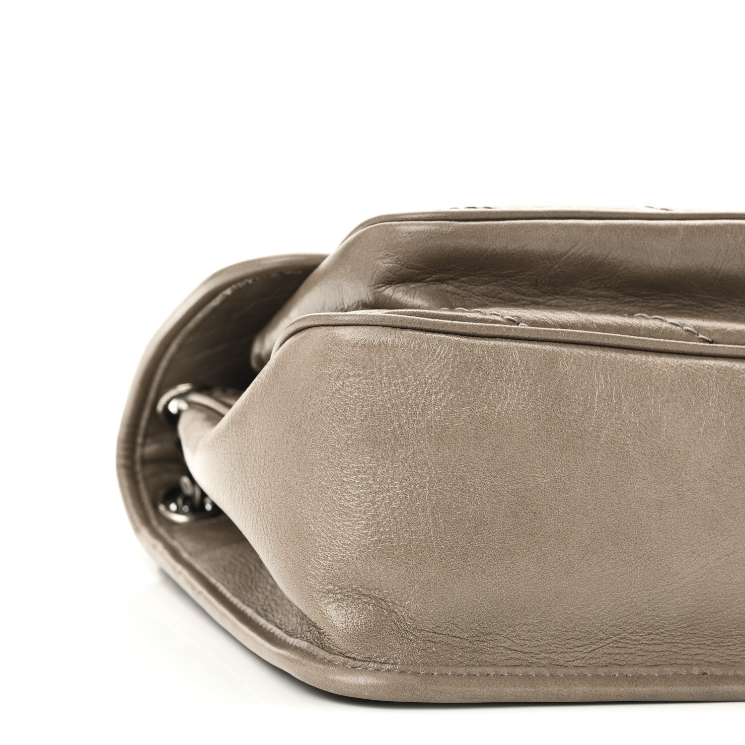 Saint Laurent Crinkled Calfskin Matelasse Monogram Medium Niki Chain Satchel Greyish Brown 9 of 10
