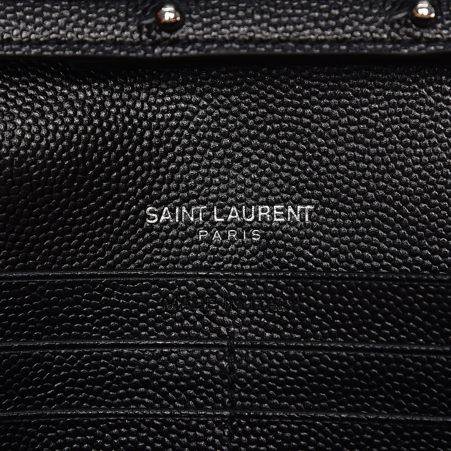Saint Laurent Grain De Poudre Matelasse Chevron Monogram Chain Wallet Black 6 of 6