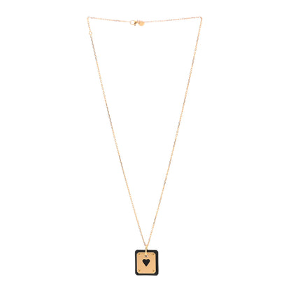 Hermes Gold Plated Swift As De Coeur Necklace Black 3 of 8