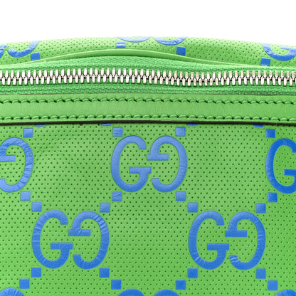 Gucci Calfskin GG Tennis Bi-Color Embossed Belt Bag Joy Green Joy Blue 8 of 11