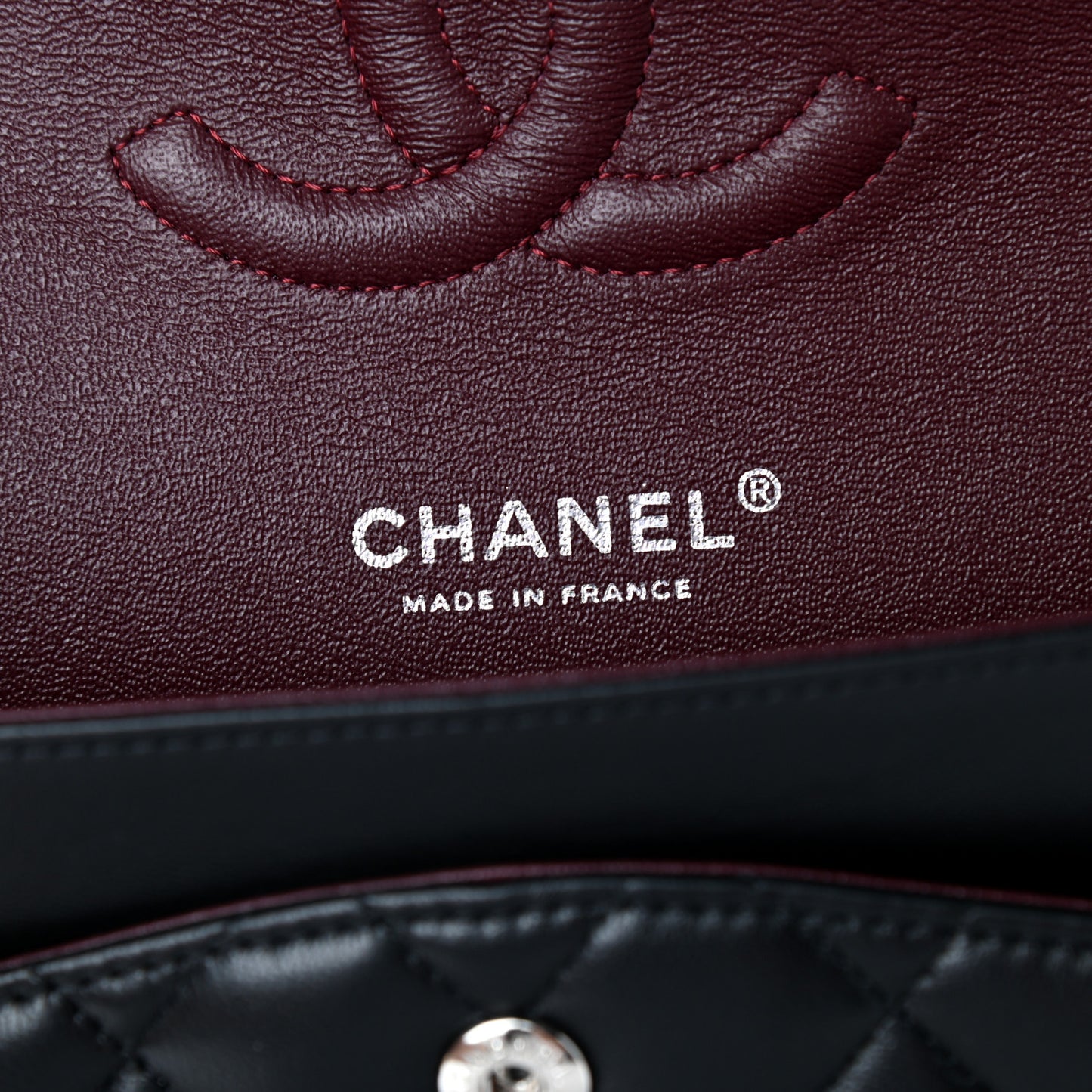 Lambskin Quilted Medium Double Flap Black