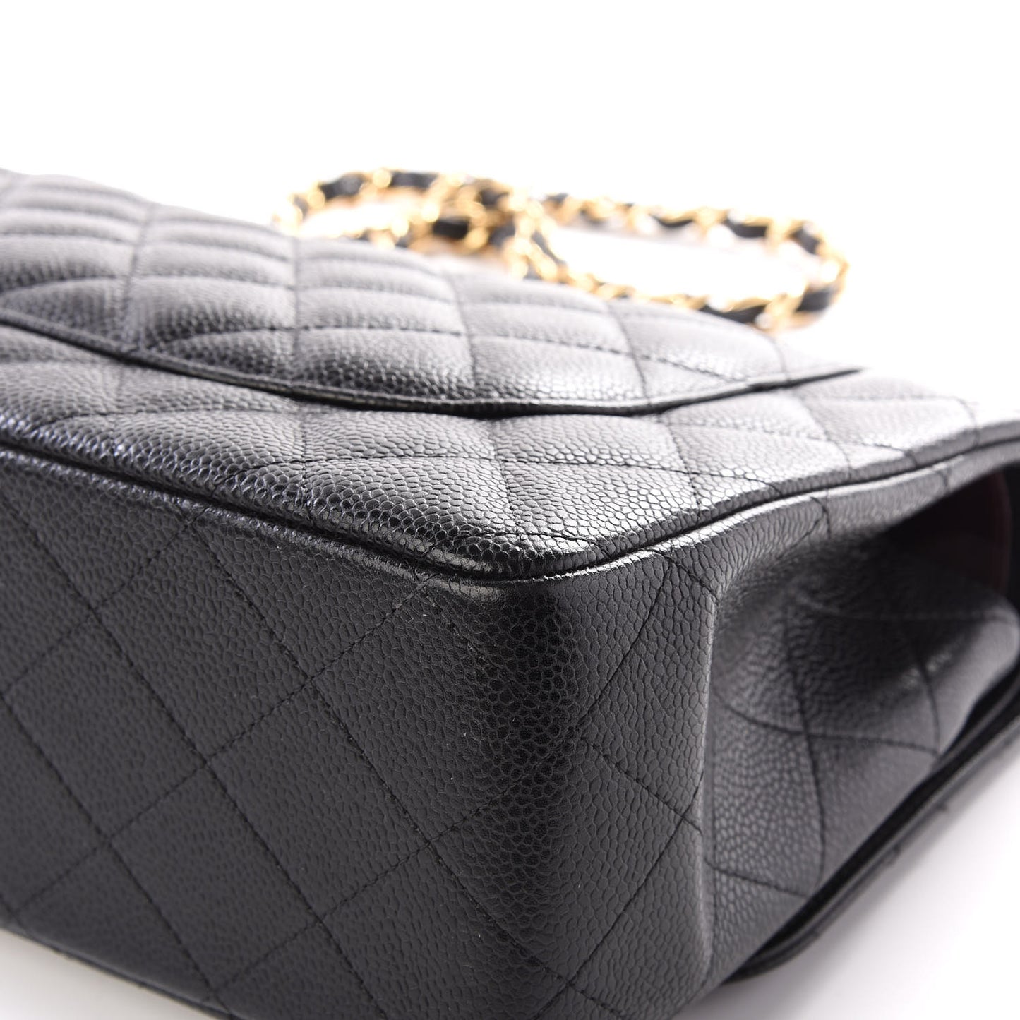 Caviar Quilted Jumbo Double Flap Black