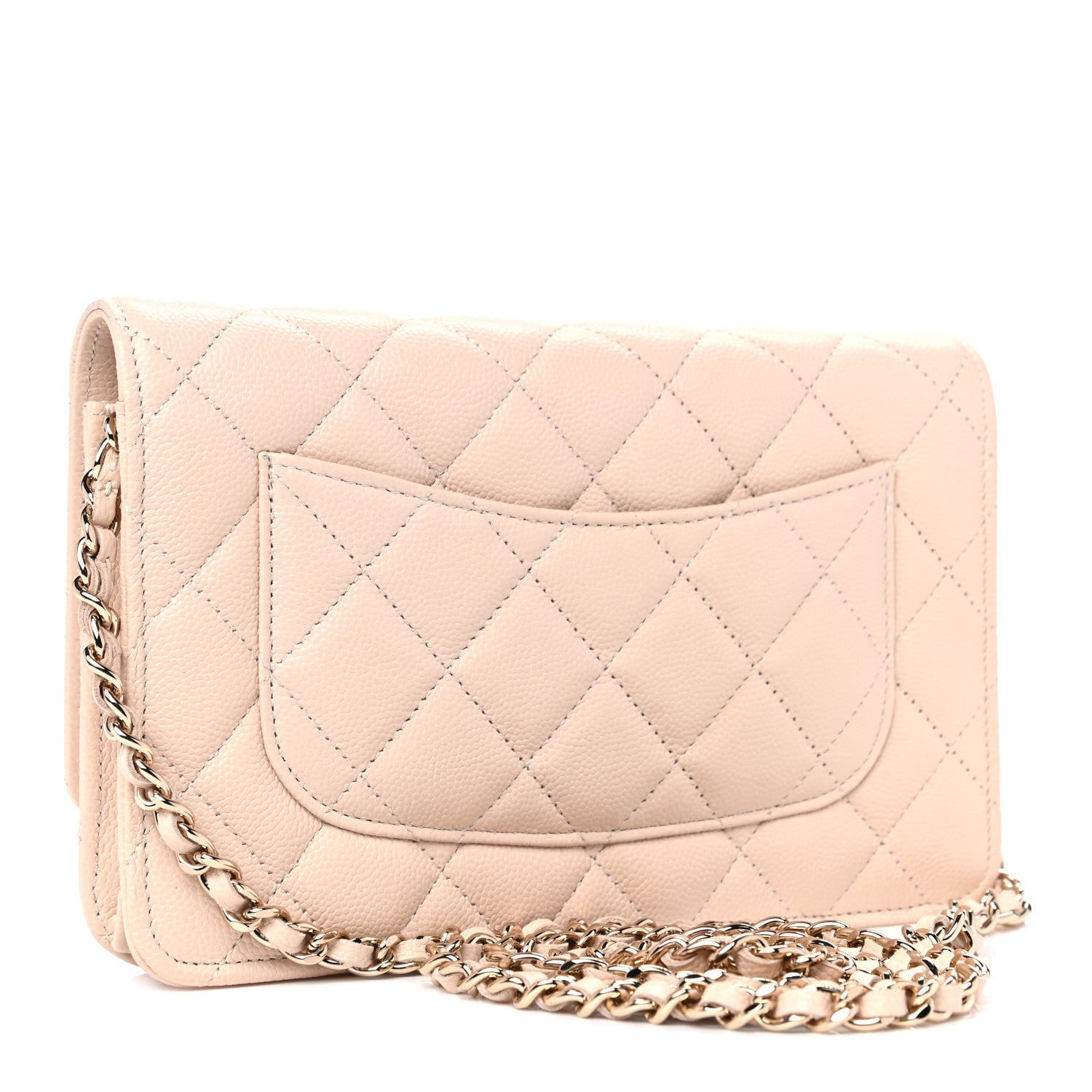 Chanel Caviar Quilted Coco Candy Wallet On Chain WOC Beige 3 of 11