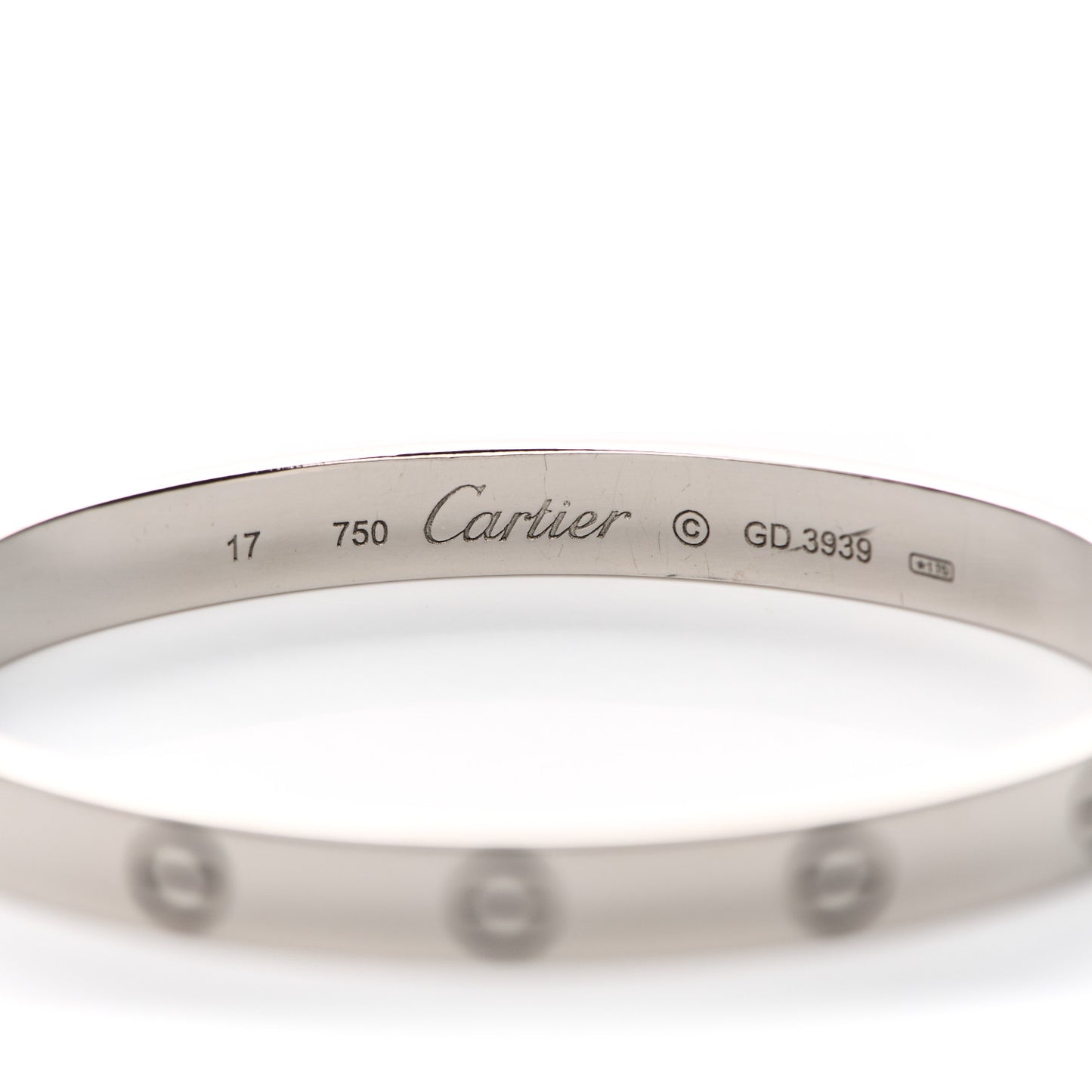 18K White Gold LOVE Bracelet 17