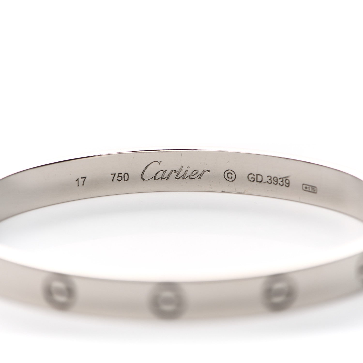 Cartier 18K White Gold LOVE Bracelet 17 4 of 6