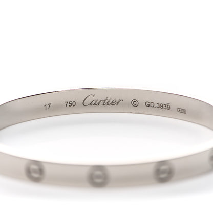Cartier 18K White Gold LOVE Bracelet 17 4 of 6
