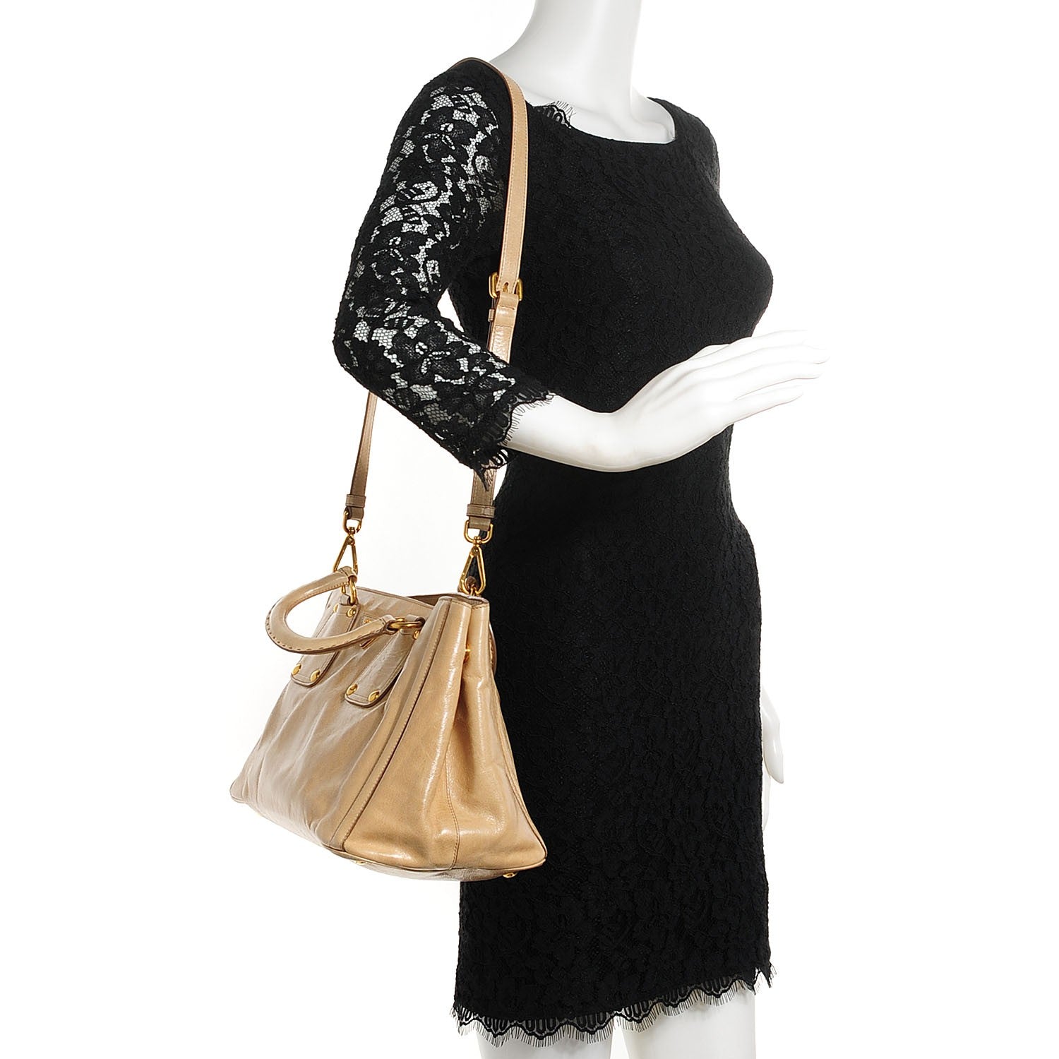 Prada Glace Calf Tote Quarzo 2 of 11