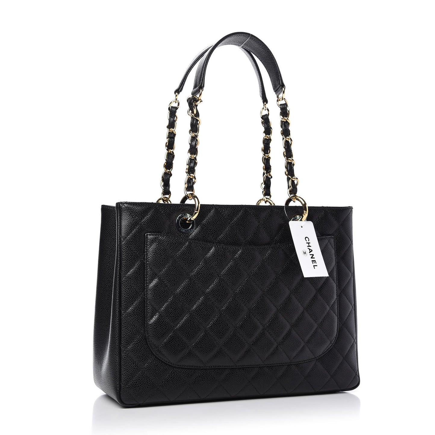 Caviar Quilted Grand Shopping Tote GST Black
