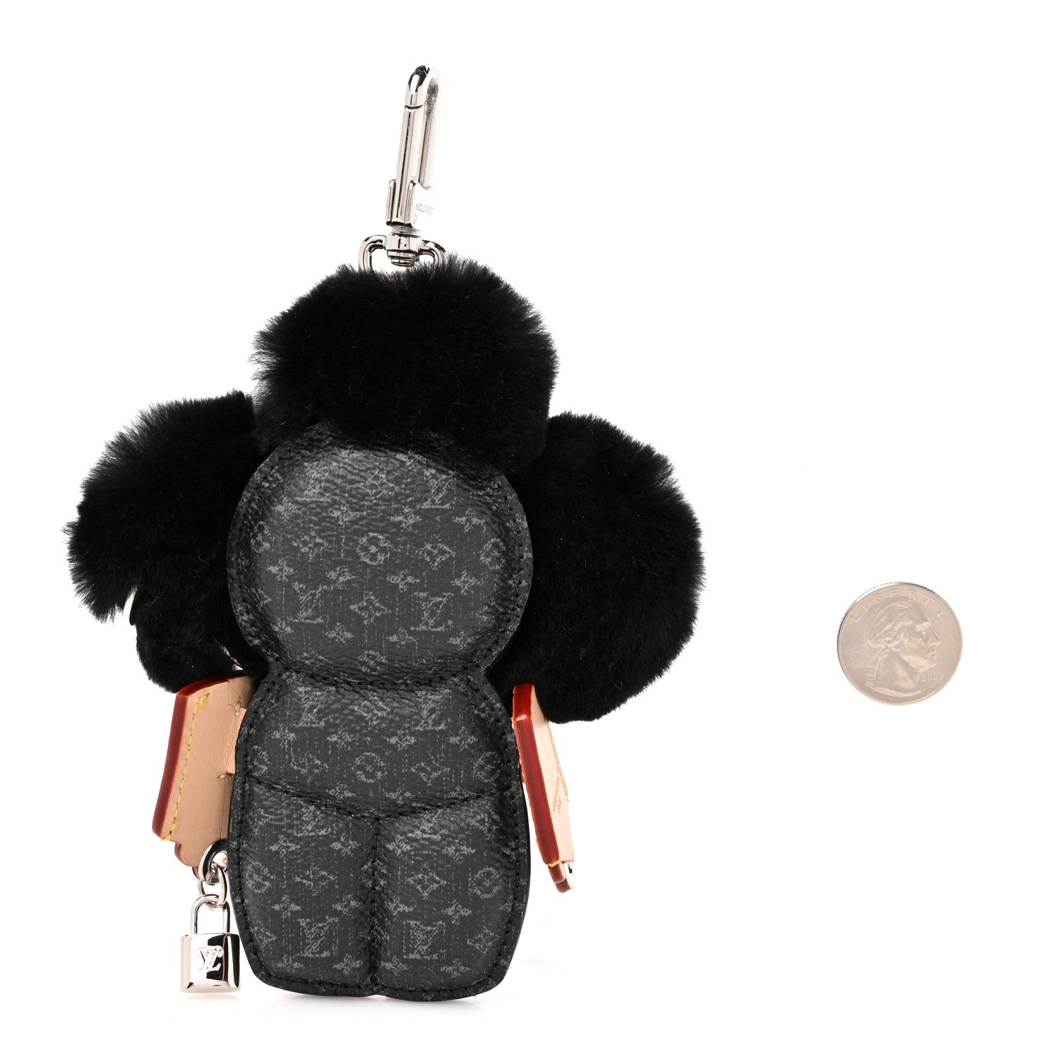 Louis Vuitton Monogram Eclipse Vivienne Fashionista Bag Charm Key Holder Violet 2 of 4
