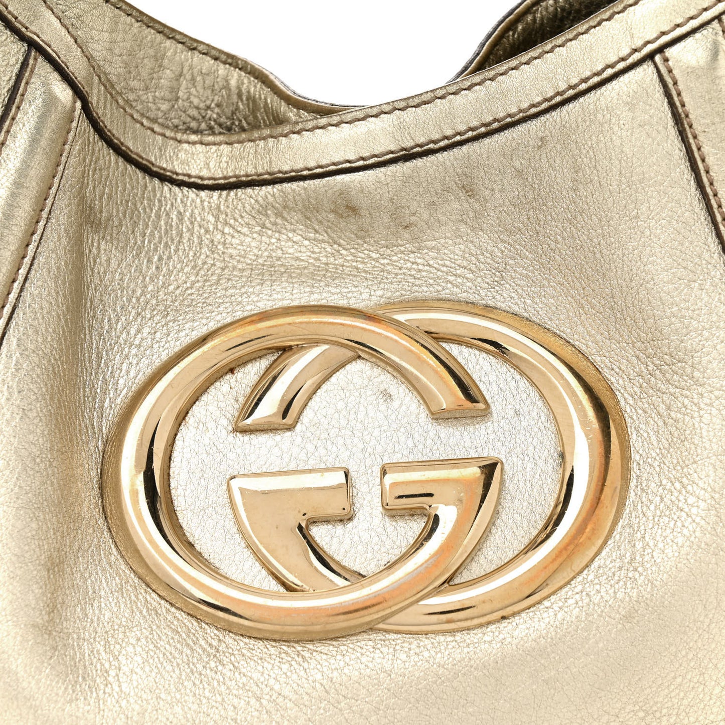 Leather Medium Britt Hobo Gold