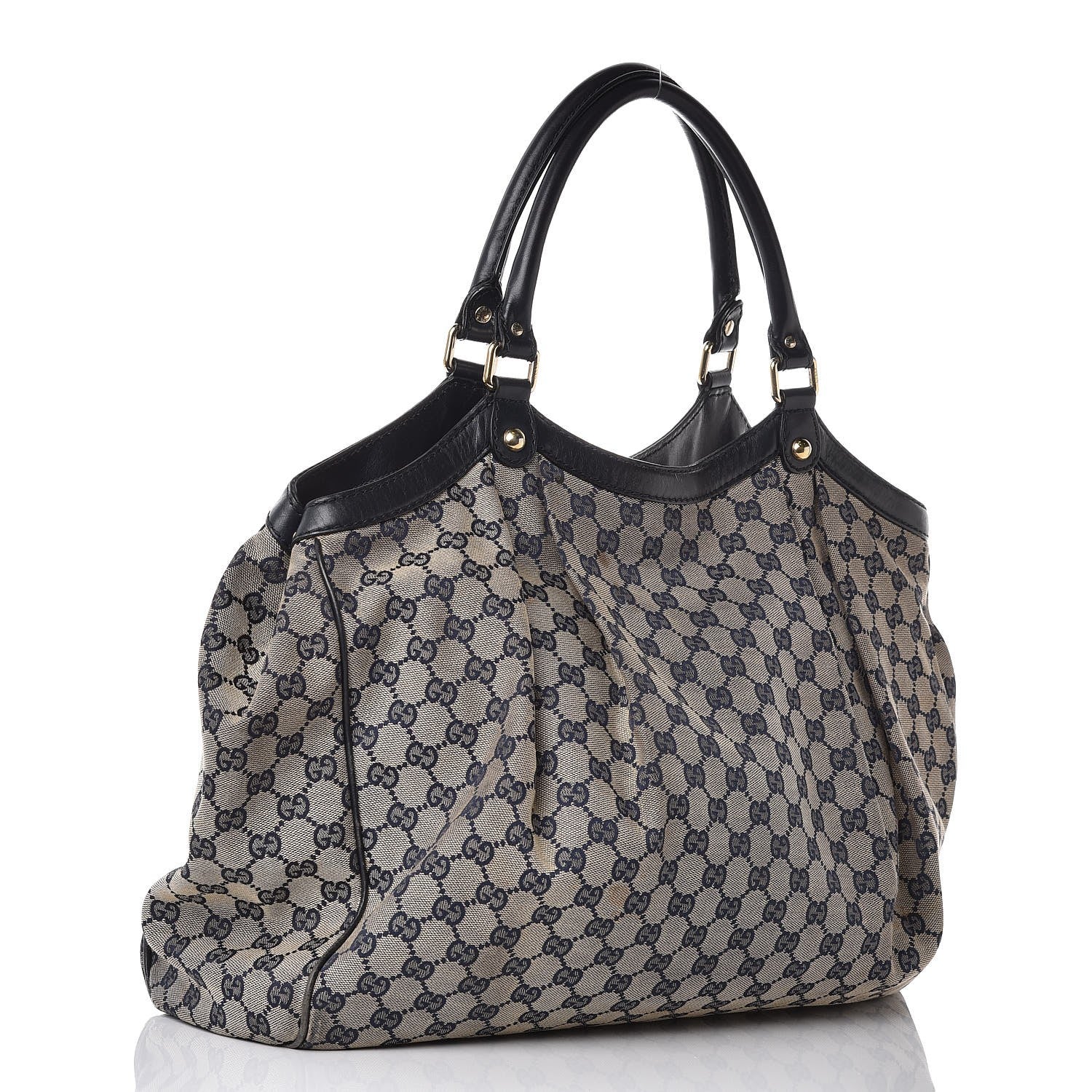 Gucci Monogram Calfskin Large Sukey Tote Beige Blue 3 of 23