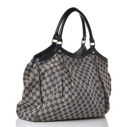 Gucci Monogram Calfskin Large Sukey Tote Beige Blue 3 of 23