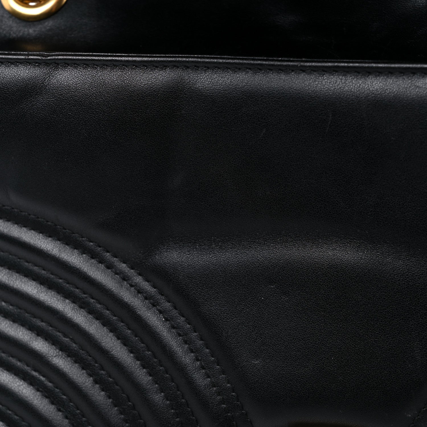 Gucci Calfskin Matelasse Medium GG Marmont Shoulder Bag Black 12 of 15