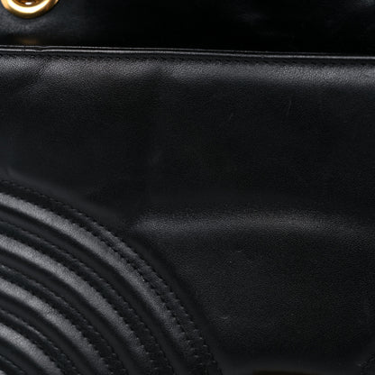 Gucci Calfskin Matelasse Medium GG Marmont Shoulder Bag Black 12 of 15