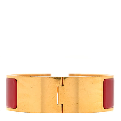 Hermes Enamel Wide Clic Clac H Bracelet PM Rouge Piment 3 of 4