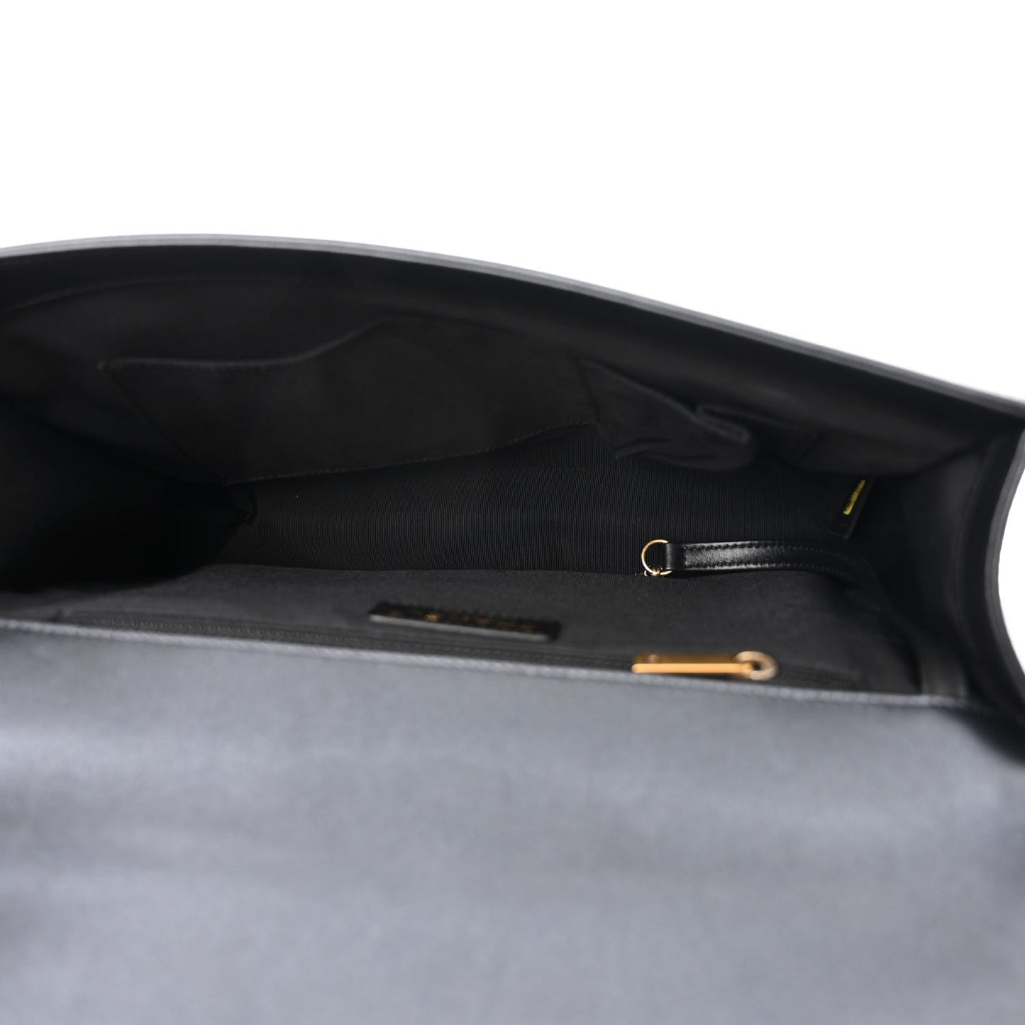 Metallic Lambskin Quilted Large Boy Flap Black