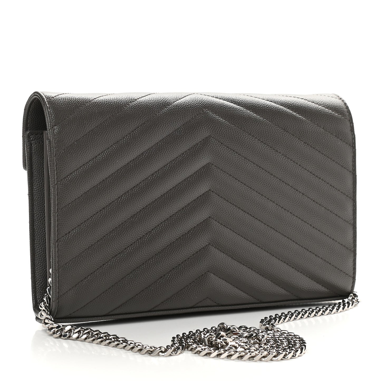 Grain De Poudre Matelasse Chevron Monogram Chain Wallet Earth